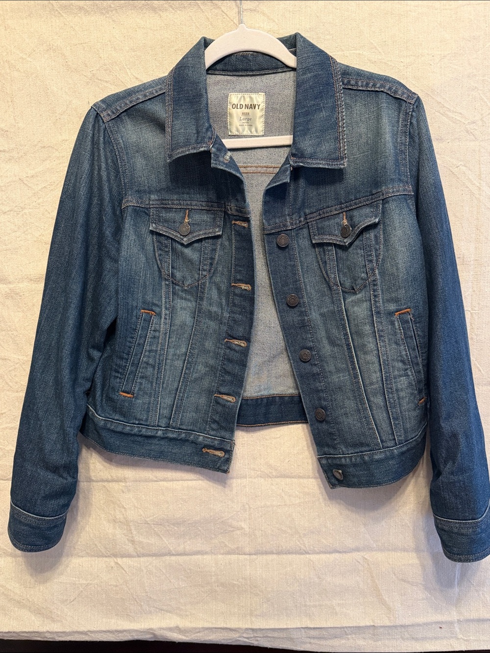 Old Navy Medium Blue Denim Jacket with Button Front